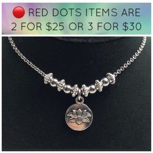 🔴SALE ! lotus flower choker steel chain necklace